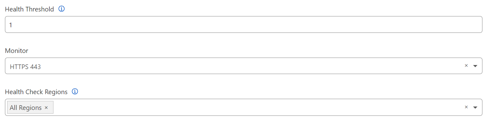 Endpoint pool settings to further customize the health monitors